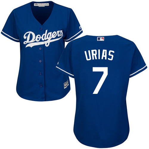 Dodgers #7 Julio Urias Blue Alternate Women's Stitched MLB Jersey - Click Image to Close
